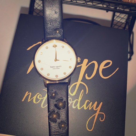 kate spade Accessories - Kate Spade Blossom Leather Band Watch MOP Dial